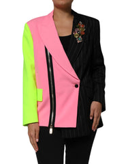 Dolce & Gabbana Multicolor Patchwork Embellished Coat Jacket