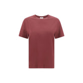 Brunello Cucinelli Bordeaux Cotton T-Shirt