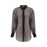 Brunello Cucinelli Brown Silk Blouse