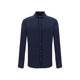 Brunello Cucinelli Blue Silk Shirt