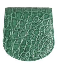 Dolce & Gabbana Green Exotic Skin Coin Condom Case Holder Pocket Wallet