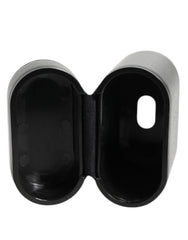 Dolce & Gabbana Black Leather Logo Print Flip Holder Men Airpods Case