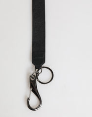 Dolce & Gabbana Black Yellow Polyester DG Logo Silver Keychain Keyring
