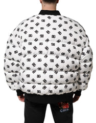 Dolce & Gabbana White DG Monogram Full Zip Quilted Jacket