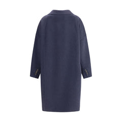 Brunello Cucinelli Blue Cashmere Coat