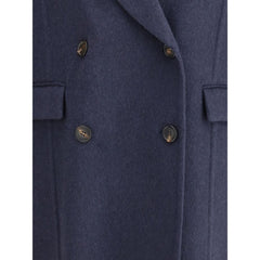 Brunello Cucinelli Blue Cashmere Coat