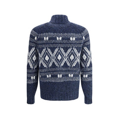 Brunello Cucinelli Blue Alpaca Vicugna Pacos Cardigan