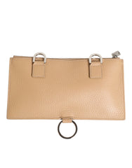 Dolce & Gabbana Beige Calfskin Leather Large Crossbody Card Holder Wallet