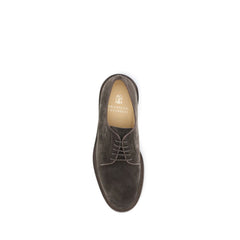 Brunello Cucinelli Brown Calf Leather Bos Taurus Oxfords And Derbies