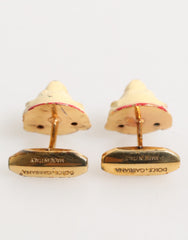 Dolce & Gabbana Brass Gold Tone Dog Puppy Men's Accessories Cufflink