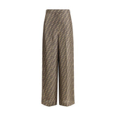 Fendi Brown Silk Casual Pants