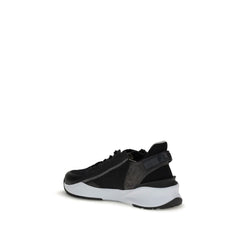 Fendi Gray Calf Leather Bos Taurus Athletic Sneakers
