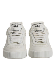 Dolce & Gabbana White Miami Leather Low Top Sneakers Shoes