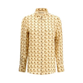 Valentino Beige Silk Pattern Shirt