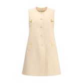 Valentino Beige Fleece Wool Casual Dress
