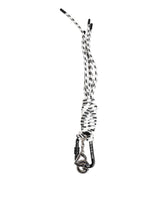Dolce & Gabbana Black White Polyester Tape String DG Logo Keychain Keyring