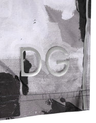 Dolce & Gabbana Black White Camouflage DG Logo Men Swimwear