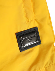 Dolce & Gabbana Yellow Nylon Logo Plaque Boxer Shorts Swimwear