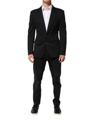 Dolce & Gabbana Dark Blue Cotton Men Jacket Coat Blazer Suit
