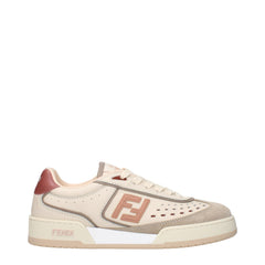 Fendi Beige Leather Low Top Sneakers
