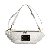 Dolce & Gabbana White Quilted Logo 90's Sicily Belt Waist Fanny Pack Bag