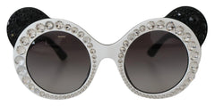 Dolce & Gabbana DG4325BM White Black Acetate Crystal Shades Sunglasses