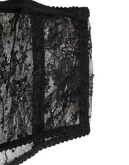 Dolce & Gabbana Black Lace Polka Dot Mesh High Waist Underwear