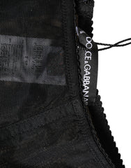Dolce & Gabbana Black High Waist Mesh Sheer Shapewear Underwear
