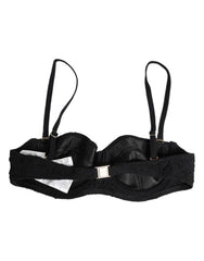 Dolce & Gabbana Black Polyester Embroidered Underwire Bra Underwear
