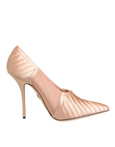 Dolce & Gabbana Cipria Nude Satin Mesh Stiletto Pumps Shoes