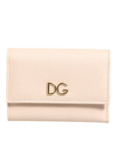Dolce & Gabbana Light Pink Calf Leather DG Logo French Flap Wallet