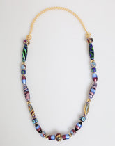 Dolce & Gabbana Multicolor Murano Glass Beads Gold Brass Chain Jewelry Necklace