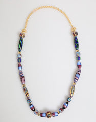Dolce & Gabbana Multicolor Murano Glass Beads Gold Brass Chain Jewelry Necklace