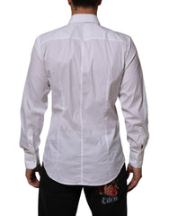 Dolce & Gabbana White Cotton MARTINI Formal Men Dress Shirt