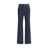 Alexander McQueen Blue Cotton Straight-Leg Jeans