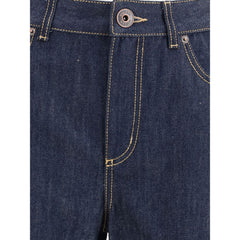 Alexander McQueen Blue Cotton Straight-Leg Jeans