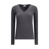 Brunello Cucinelli Gray Wool Long Sleeve T-Shirt