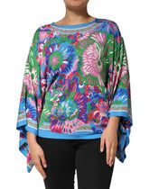 Dolce & Gabbana Multicolor Floral Print Silk Tunic Blouse Top