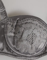 Dolce & Gabbana Gray Silk Underwired Balconette Bra Underwear