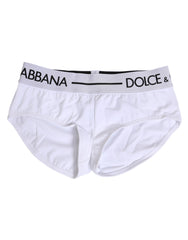 Dolce & Gabbana White Nylon Logo Waistband Shorts Underwear