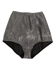 Dolce & Gabbana Gray Silk Stretch Slip Girdle Panty Underwear