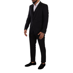Dolce & Gabbana Black Wool Three-Piece Suit