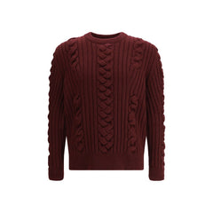 Alexander McQueen Bordeaux Fur Cashmere Sweater