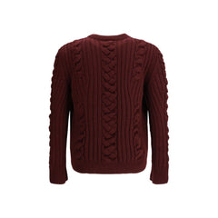 Alexander McQueen Bordeaux Fur Cashmere Sweater
