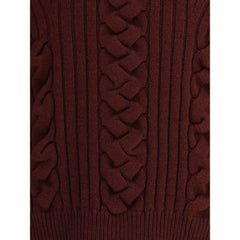 Alexander McQueen Bordeaux Fur Cashmere Sweater