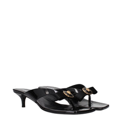 Versace Black Leather Stiletto Heel Sandals
