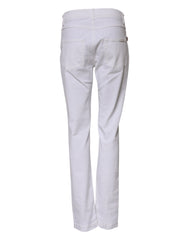 Dolce & Gabbana White Floral Sequined Embroid GIRLY Denim Jeans