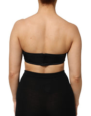 Dolce & Gabbana Black Nylon Blend Bandeau Strapless Tube Top