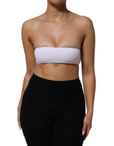 Dolce & Gabbana White Nylon Blend Bandeau Strapless Tube Top