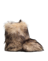 Dolce & Gabbana Brown Faux Skim Ski Fur Men Short Boots Shoes